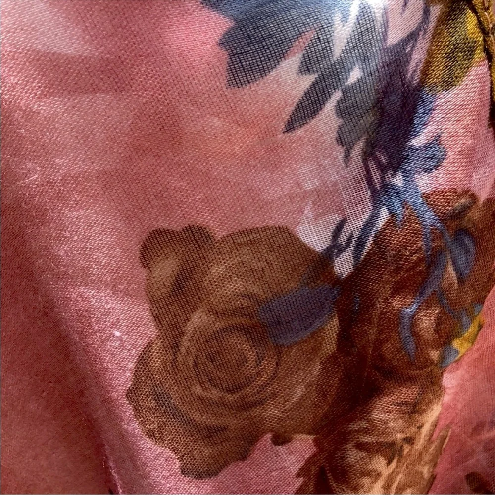 Floral Shawl Coverup & Scarf Set